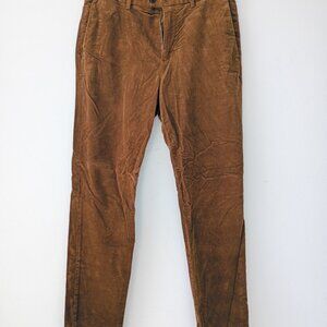 Banana Republic Men's Traveler Corduroy Pants 33x32 Slim Fit Warm Brown Stretch